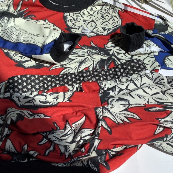 Adidas Farm Rio Red Pineapple Sweatshirt & Leggings Set Bundle Small S - Picture 15 of 15